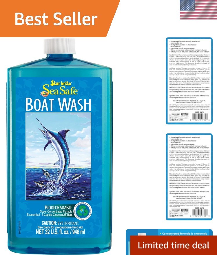 Sea Safe Boat Wash – Super Concentrated Formula – Gently Removes Dirt, Grime,…