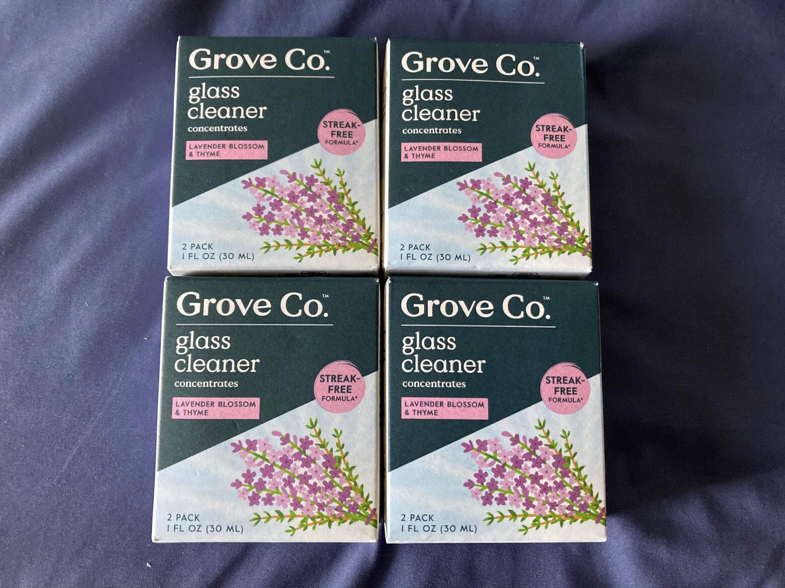 Grove Co. 4 Pack Streak Free Glass Conentrate Cleaner LAVENDER BLOSSOM & THYME