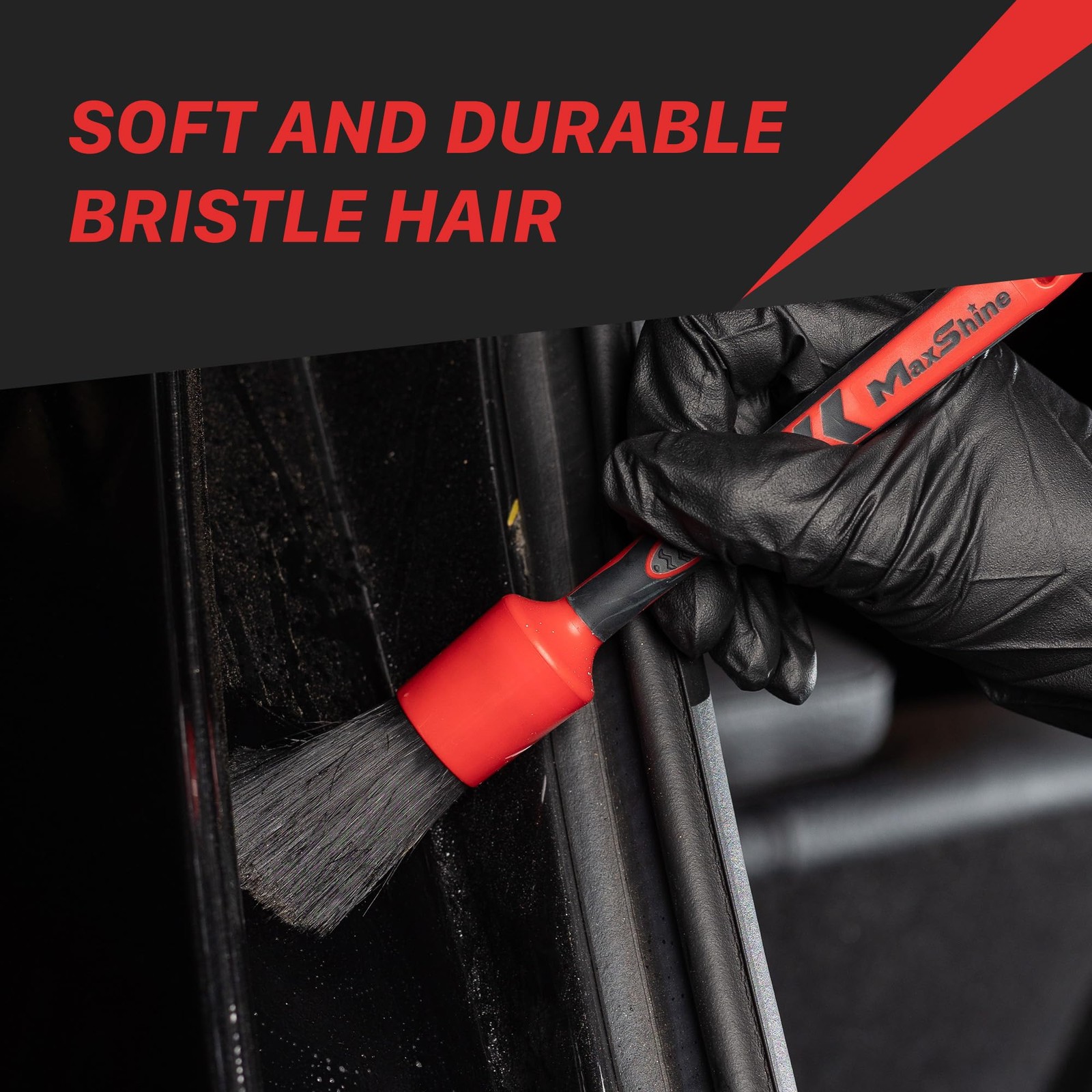 Maxshine Universal Red & Black Combo Detailing Brush – Versatile Brush for In…