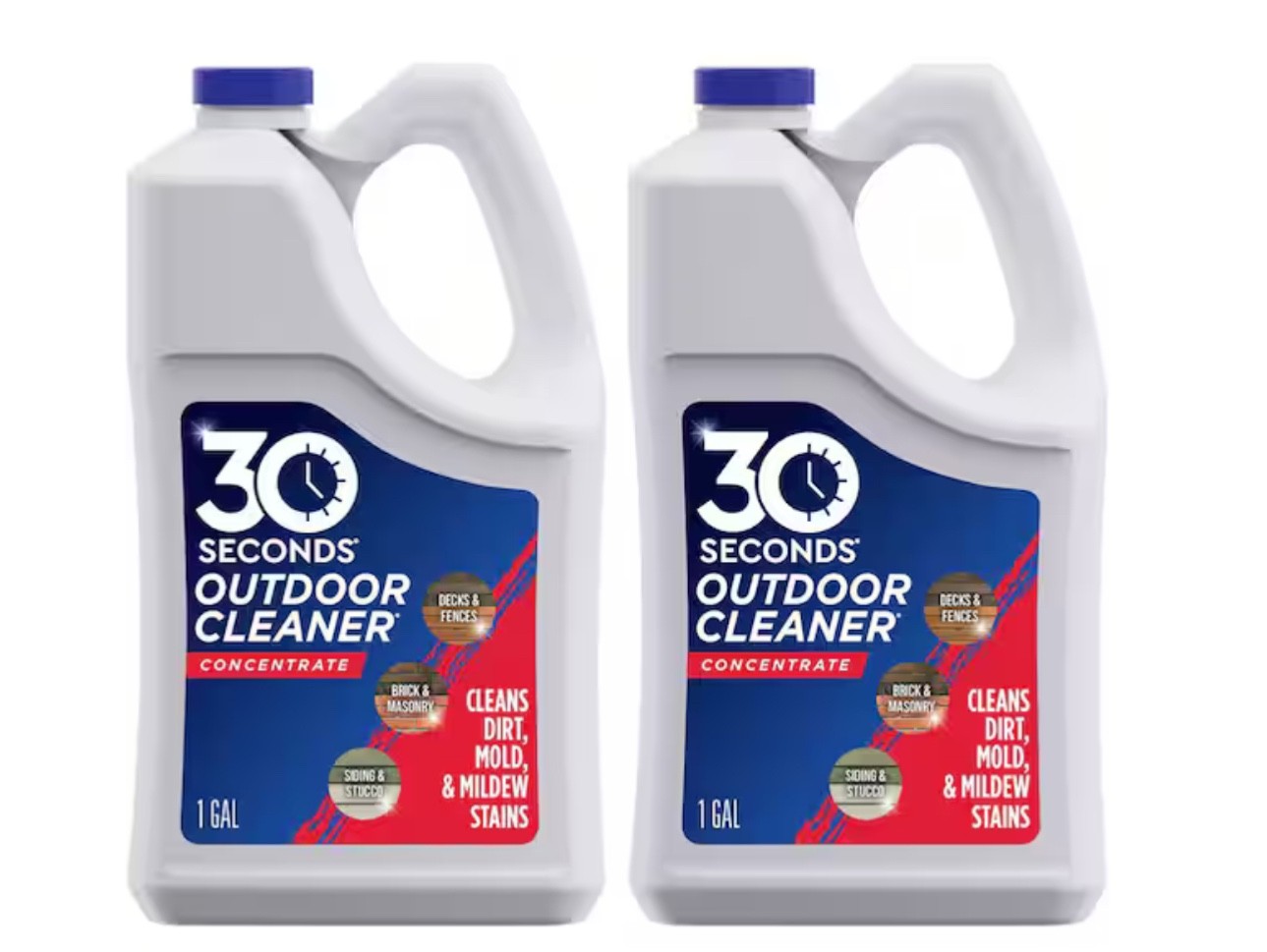 2 Pack 30 Seconds 1Gal Outdoor Cleaner Concentrate All-Surface for Mildew & Mold