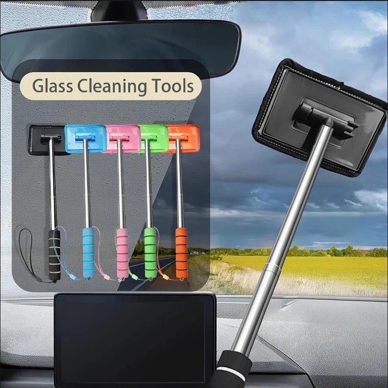 1PC Automobile Windshield Defogging Brush Telescopic Glass Cleaner Dust Remover