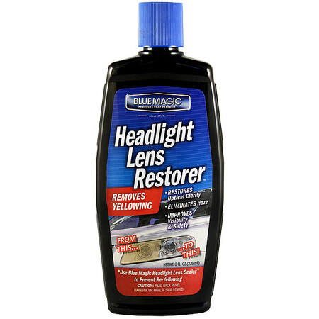 Blue Magic 725-06 Headlight Lens Restorer,8 Oz,Bottle,Blue