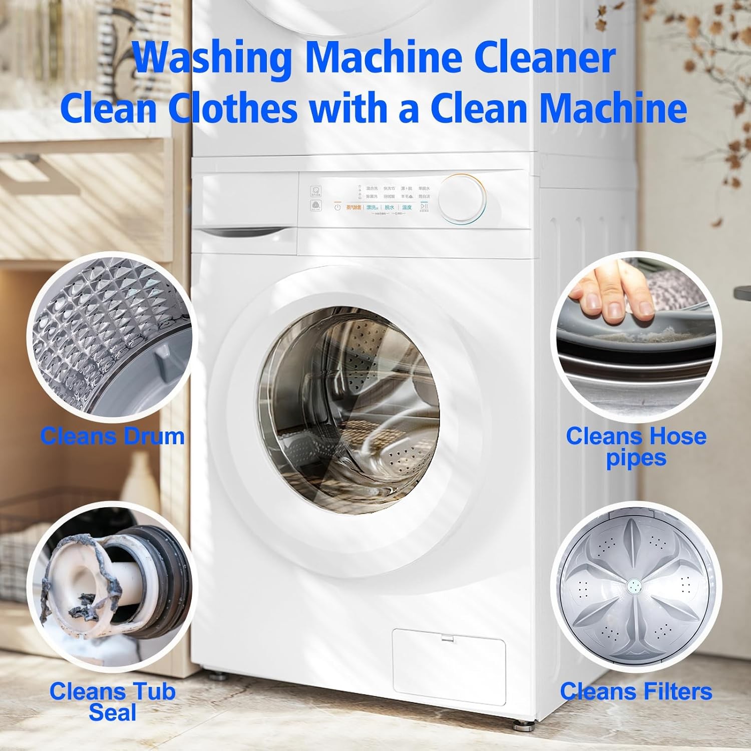 Washing Machine Cleaner Tablets Descaler 40 Pack Deep Cleaning HE Front Load