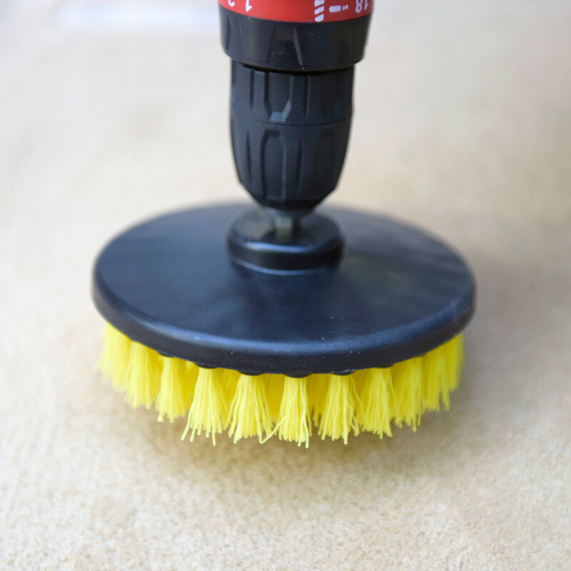 2 Pcs Carpet Brush with Drill Attachment, Medium Duty, Yellow