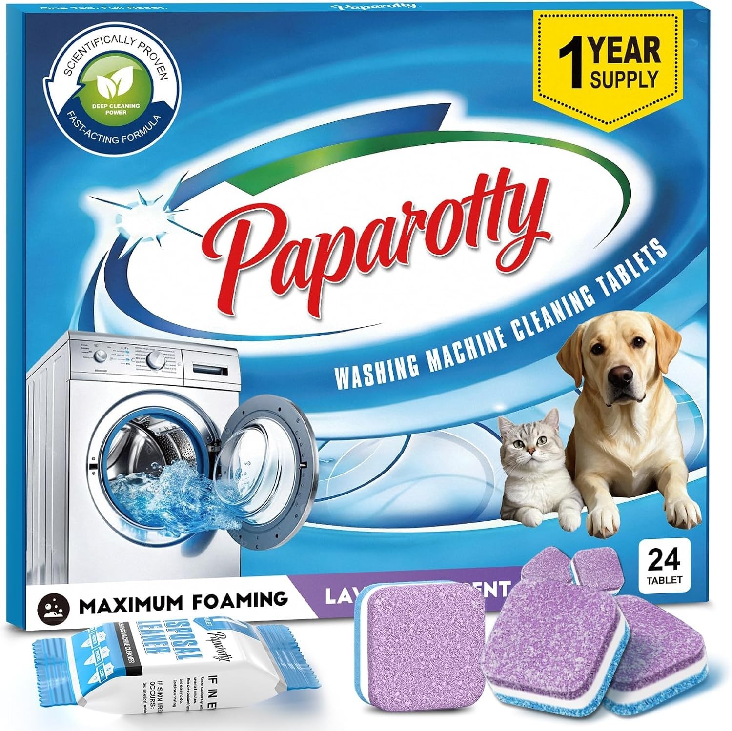 Mamouris Clean Washing Machine Cleaner Tablets – 24 Pack for a 12 Supply