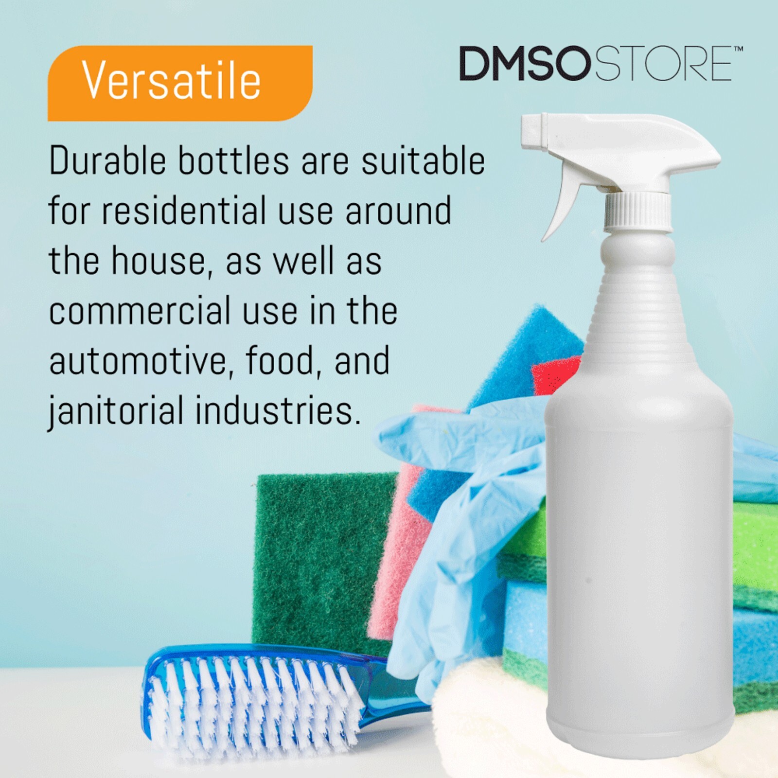 32oz. Plastic Trigger Spray Bottles Chemical Resistant Heavy Duty Commercial 6pk