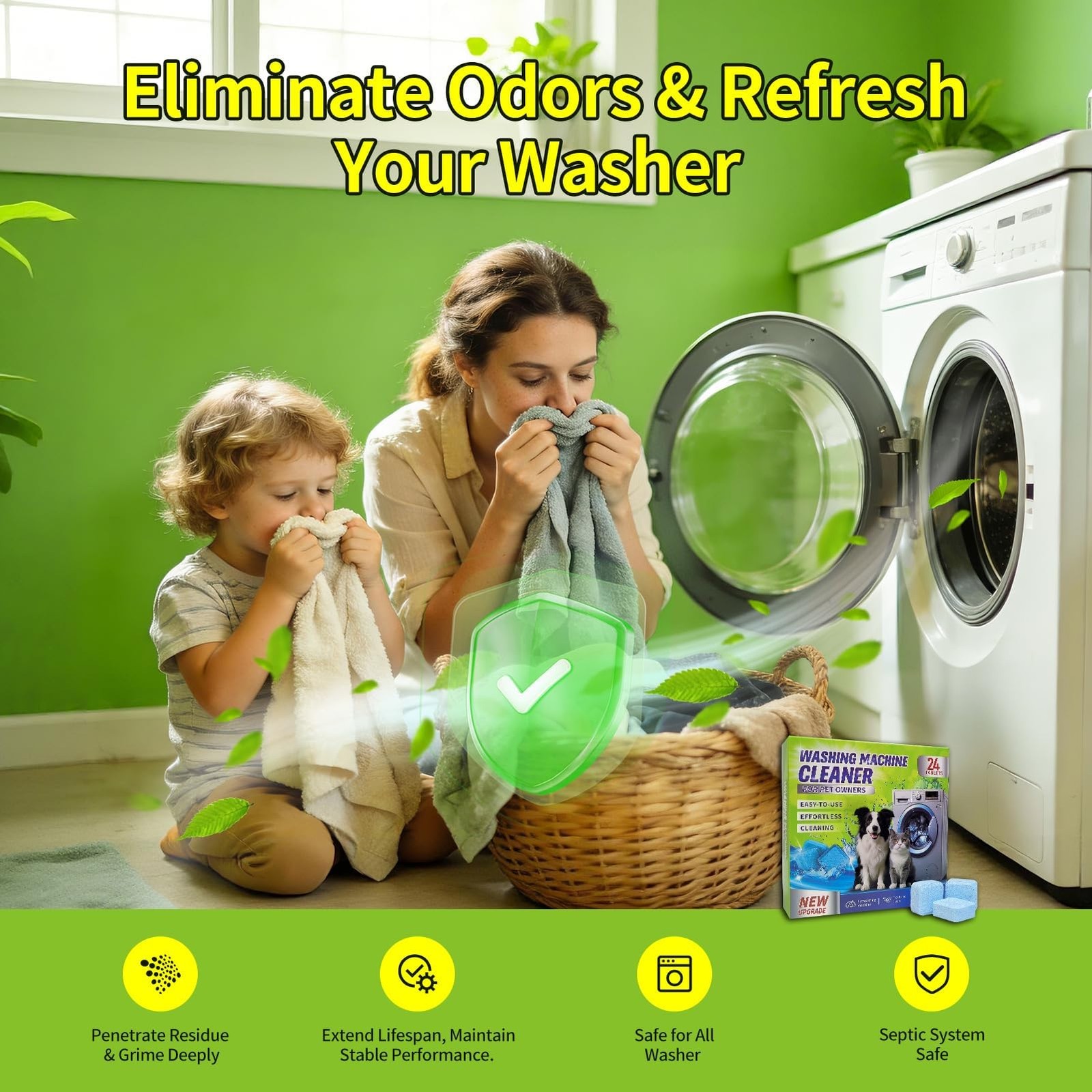Washing Machine Cleaner Tablets – Deep Cleans & Descaler for Front Load and T…