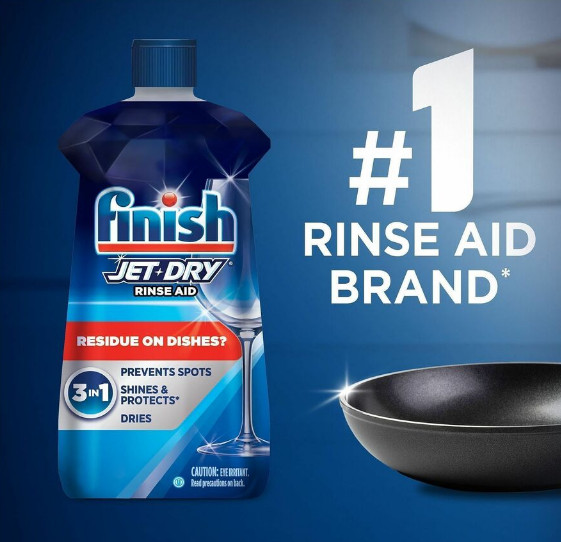 Finish Jet Dry Liquid Dishwasher Rinse Agent Aid 8.45 Oz Bottle Bulk 8 Pack Case