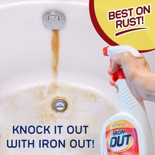 Iron OUT Spray Gel Rust Stain Remover, Remove and Prevent Rust Stains in white 1
