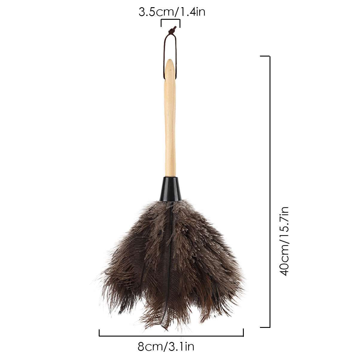 2Pcs 16″ Ostrich Feather Duster Durable Dust Collecting Cleaning Tool In Wool US