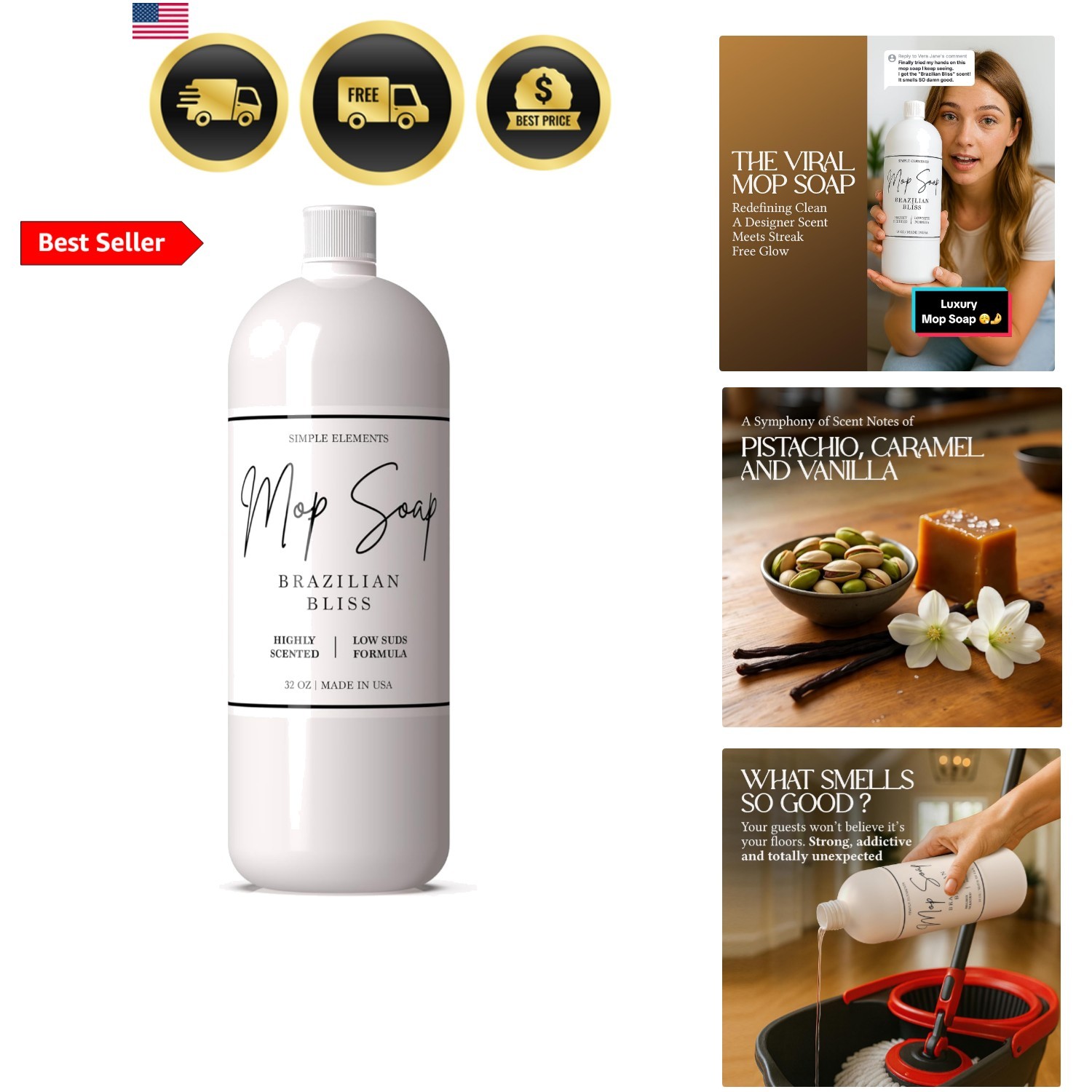 Mop Soap Highly Scented Fragrance, Long Lasting Luxury Floor Cleaner for Hard…