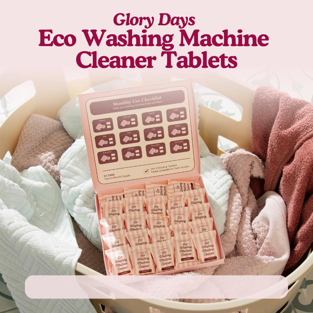 Glory Days Washing Machine Cleaner Tablets – Pet Hair Remover, Odor Eliminator &