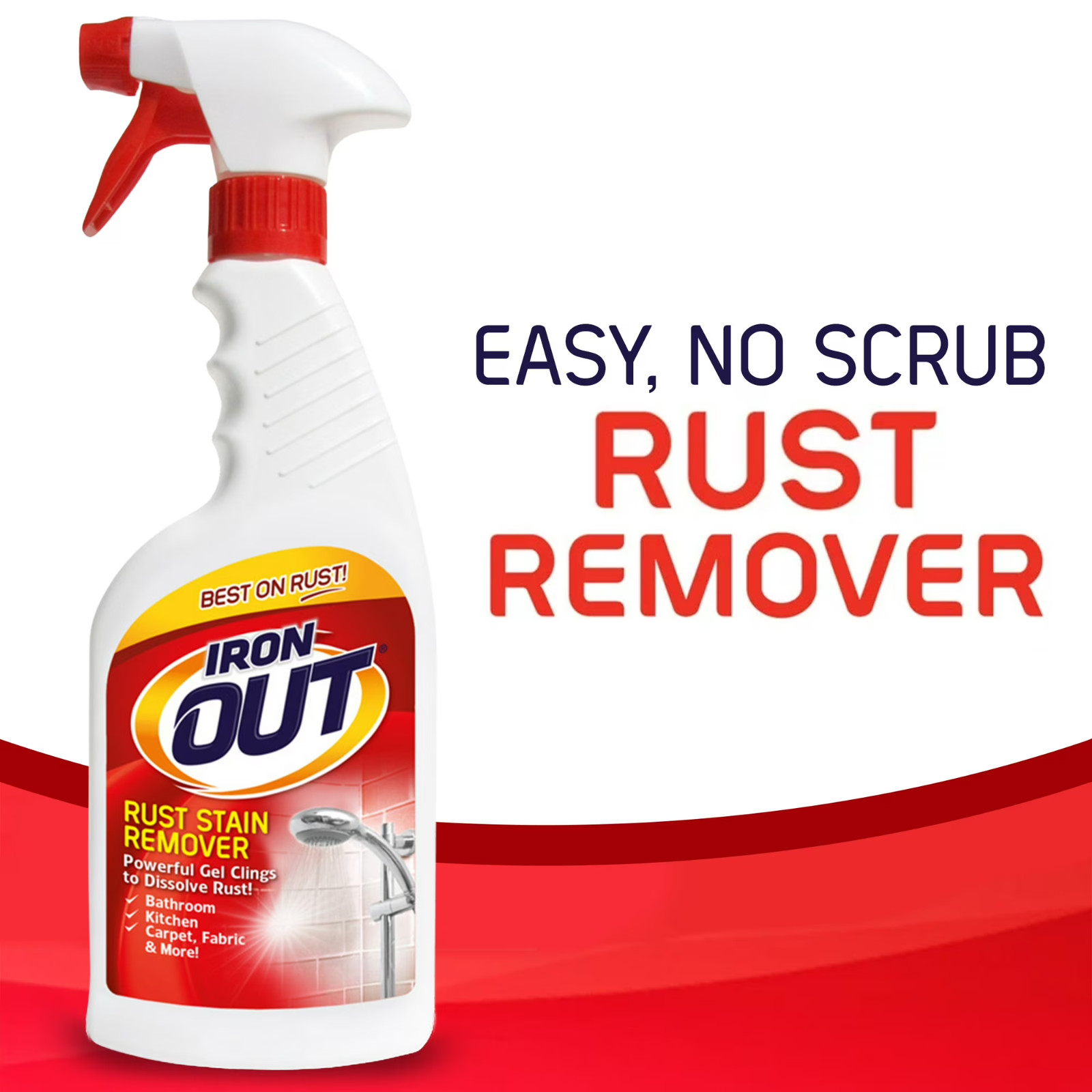Iron Out Rust Stain Remover Spray Gel 24 oz Heavy Duty Cleaner Bathroom Kitchen
