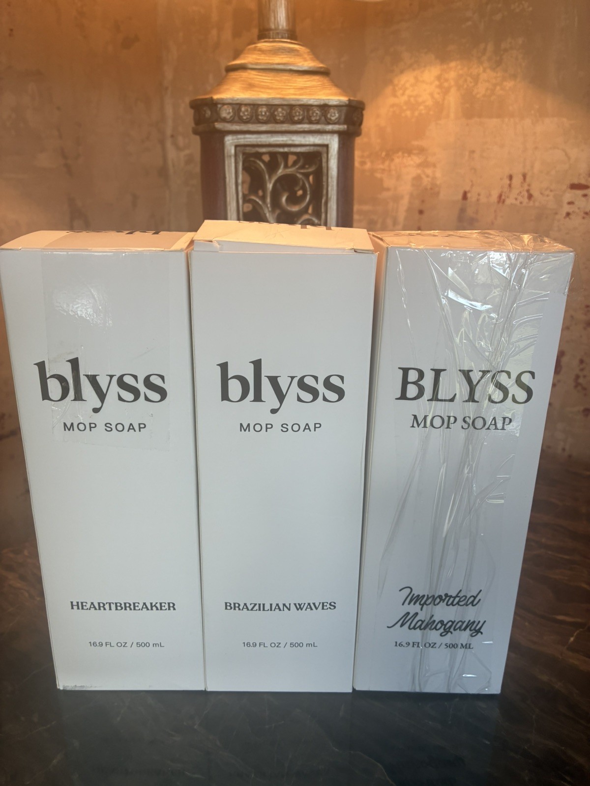 Blyss Mop Soap for Cleaning Floors (4.2 Oz) Brazillon Waves Lot 2 & 1 Mahogany