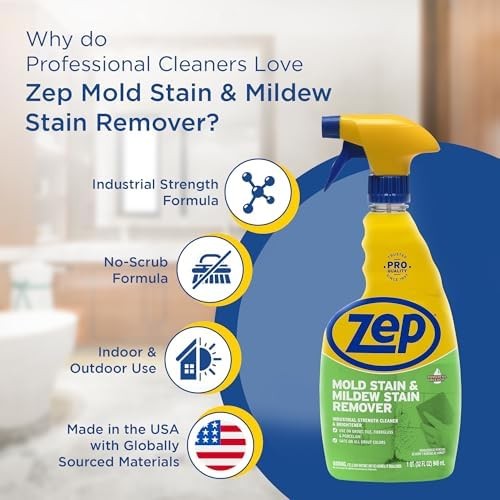 Zep Mold Stain and Mildew Stain Remover – 32 oz (Pack of 4) ZUMILDEW32 – Profess