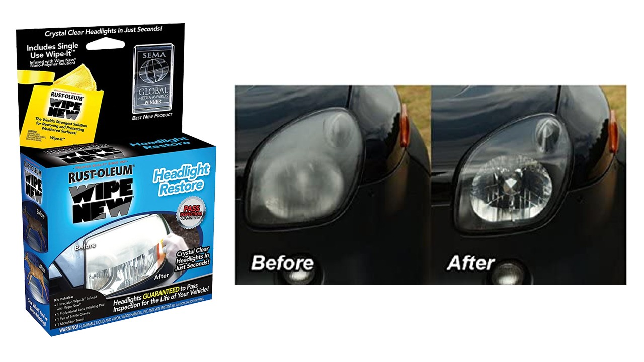 Wipe New Headlight Restore Wipe-On Applicator Kit , HDLCAL , 0.34 fl. oz.