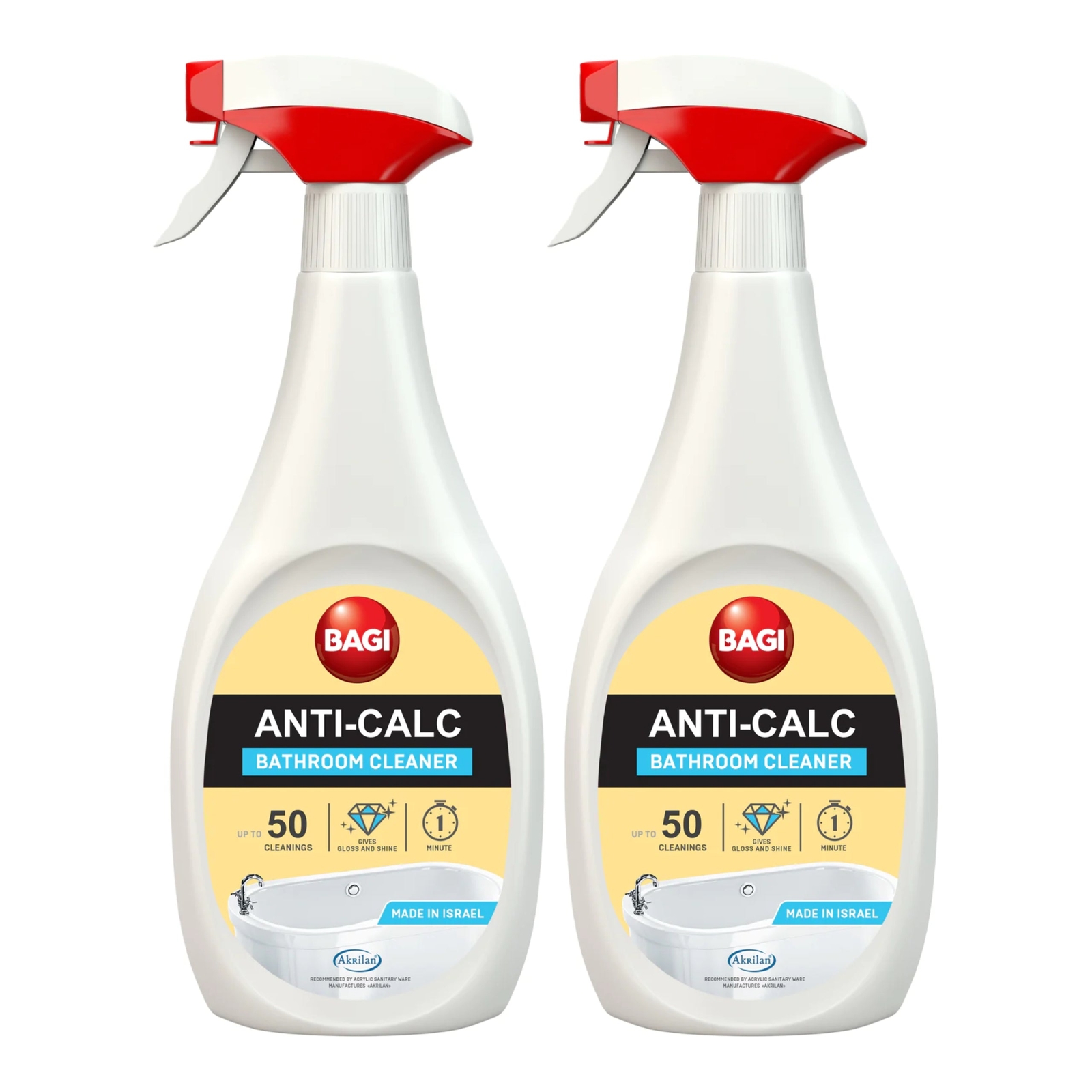 Bagi Anti-Calc Bathroom Cleaner, 25.4oz (750ml) (Pack of 2)
