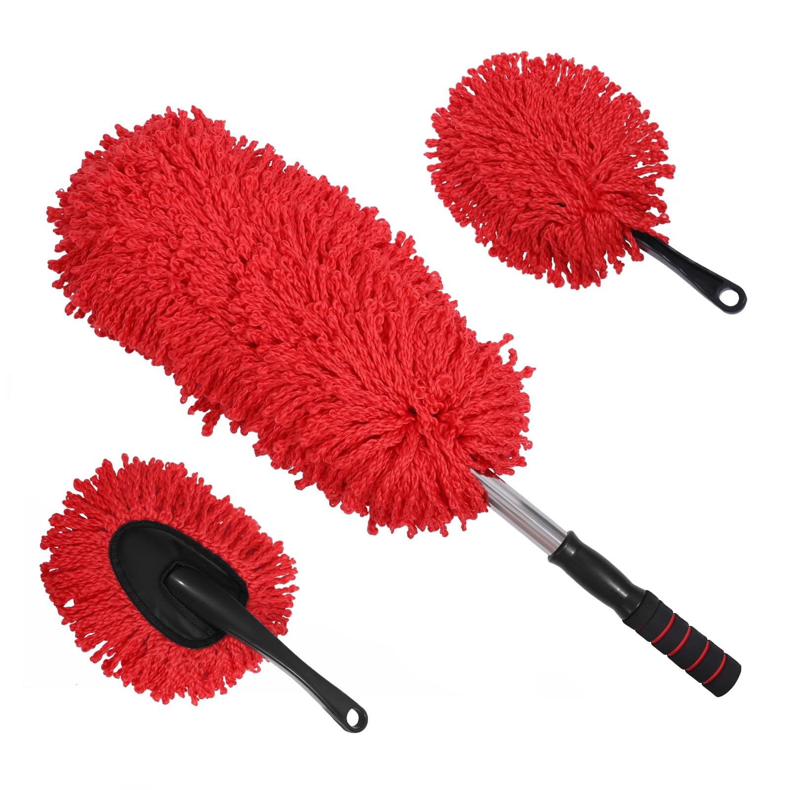 3 Pack Large Red Microfiber Car Duster Exterior Scratch with Extendable, Car …