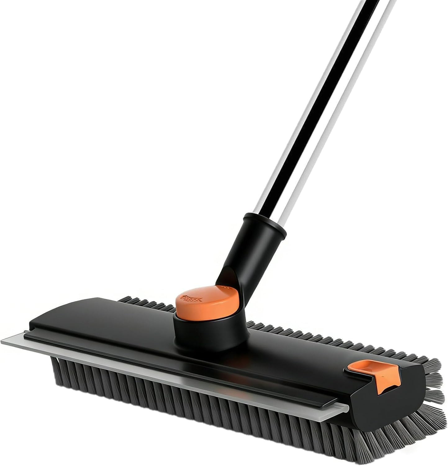 4 in 1 Floor Scrub Brush with Squeegee Long Handle Grout Brush 52” 2026 Upgrade
