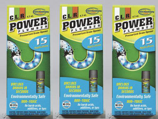 3 cans of CLR 4.5 oz . Power Plumbers PP4-5