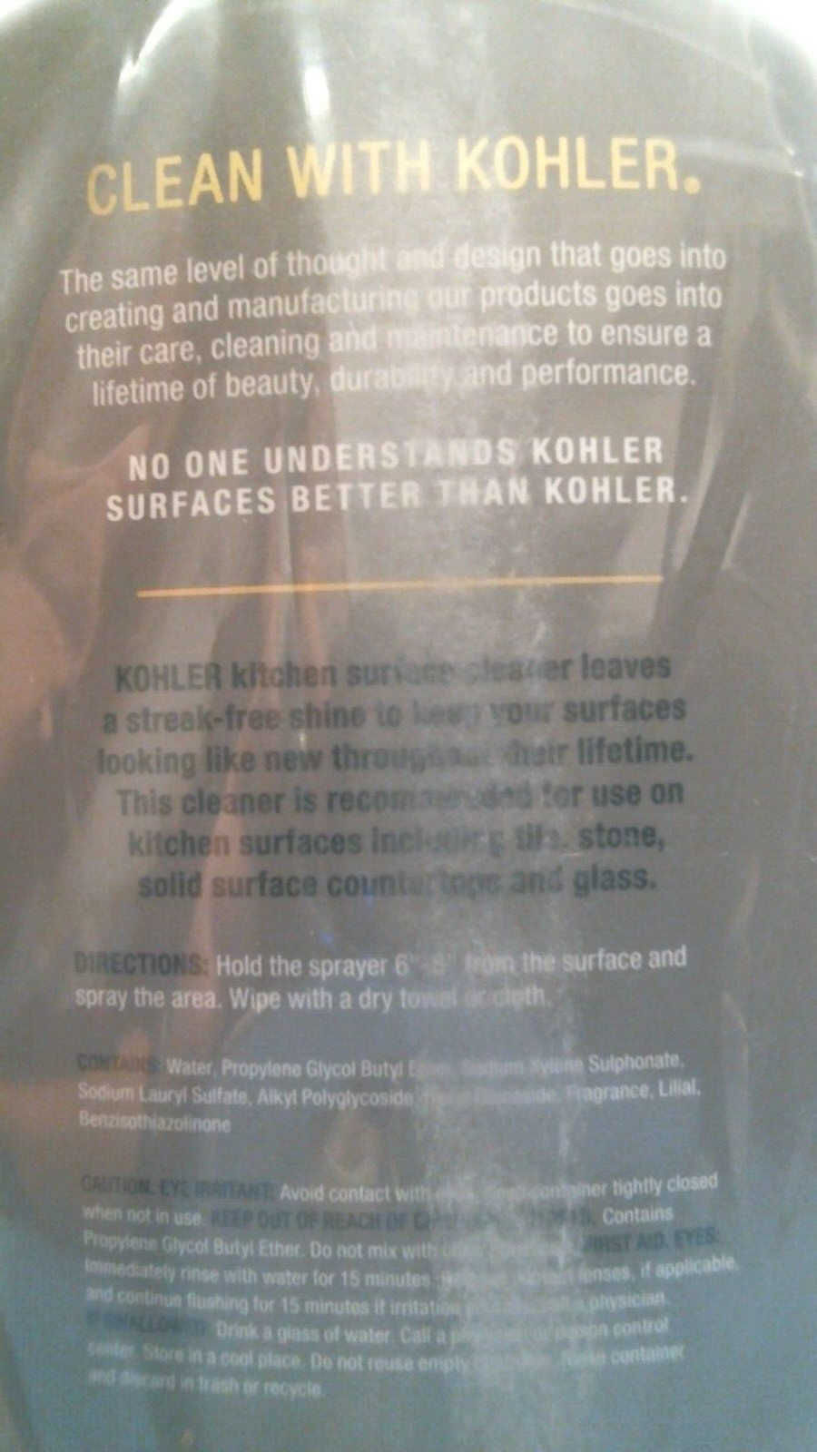 Kohler Kitchen SURFACE Cleaner 28 fl. oz. LOT OF 2 (81571) FS