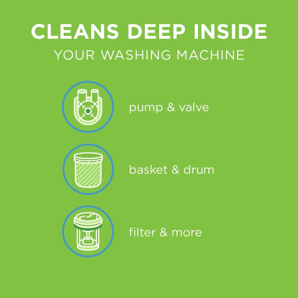 Washing Machine Cleaner, Helps Power Away Odor Causing Bacteria & Grime Deep ins