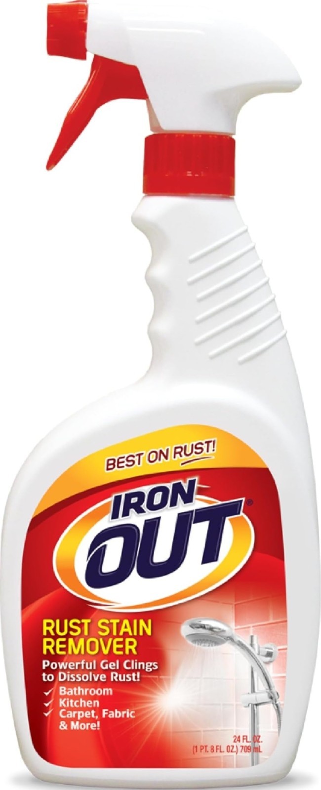 Iron OUT Spray Gel Rust Stain Remover, Remove and Prevent Rust Stains in white 1
