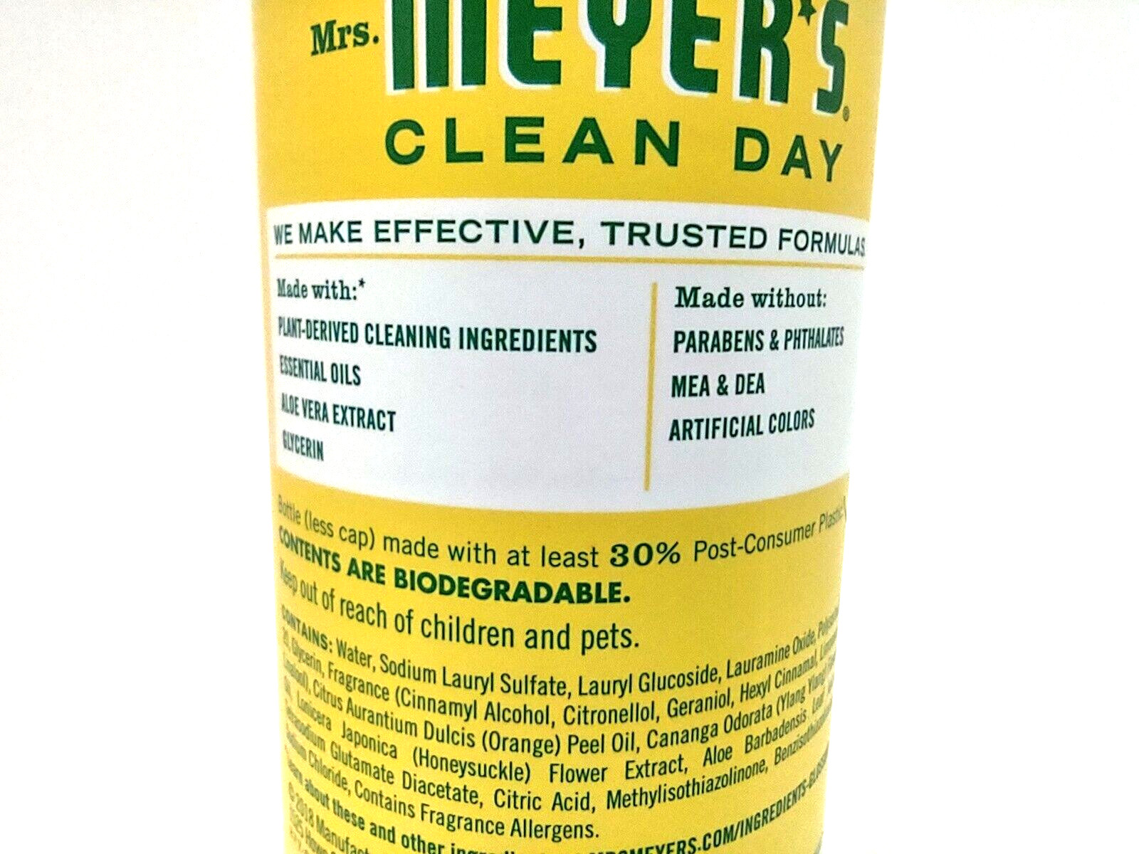 ( 2 ) Mrs. Meyer’s Clean Day Liquid Dishwashing Soap 16 oz Each Honeysuckle NEW