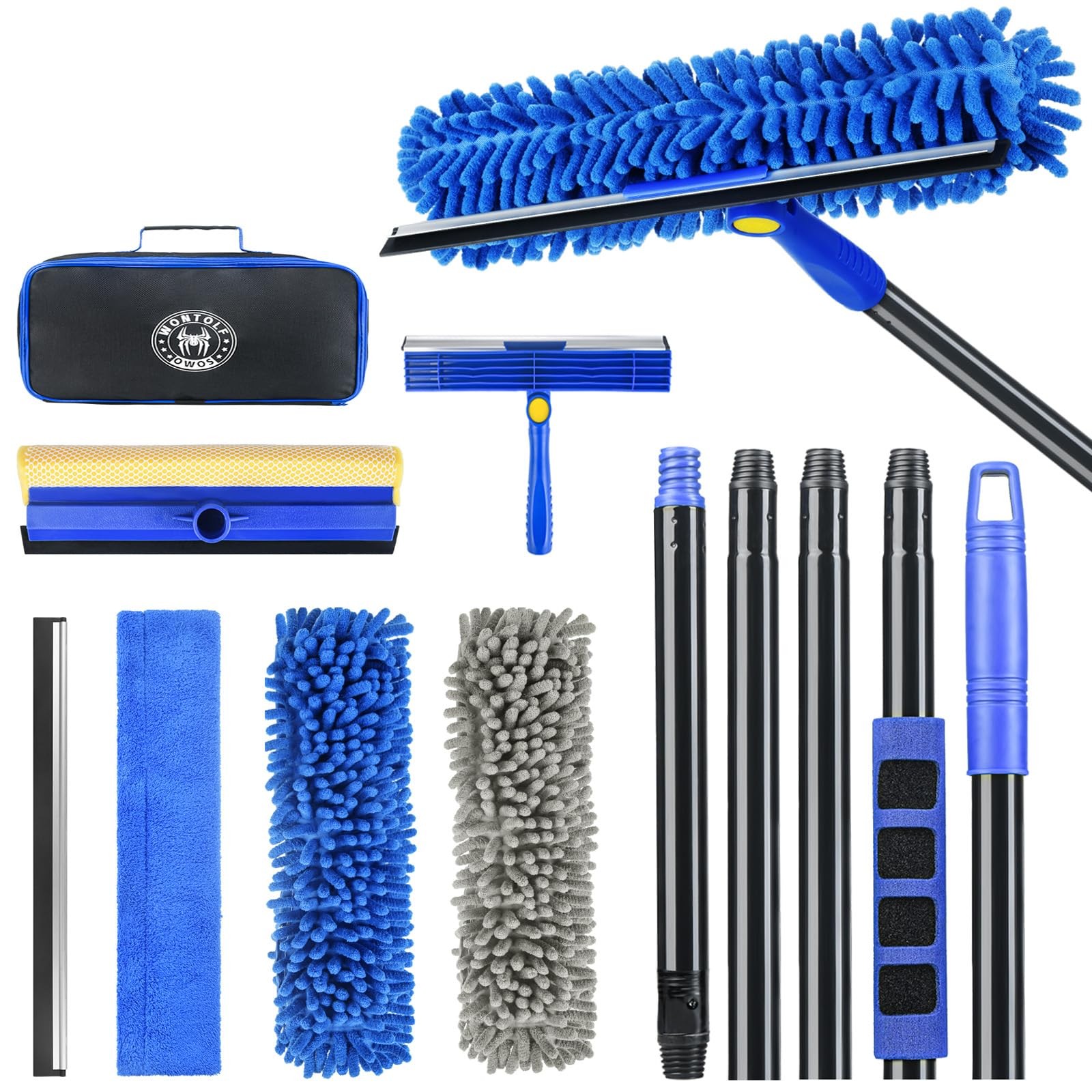 4-in-1 Squeegee for Window Cleaning Kit with Storage Bag, 79” Squeegee Windo…