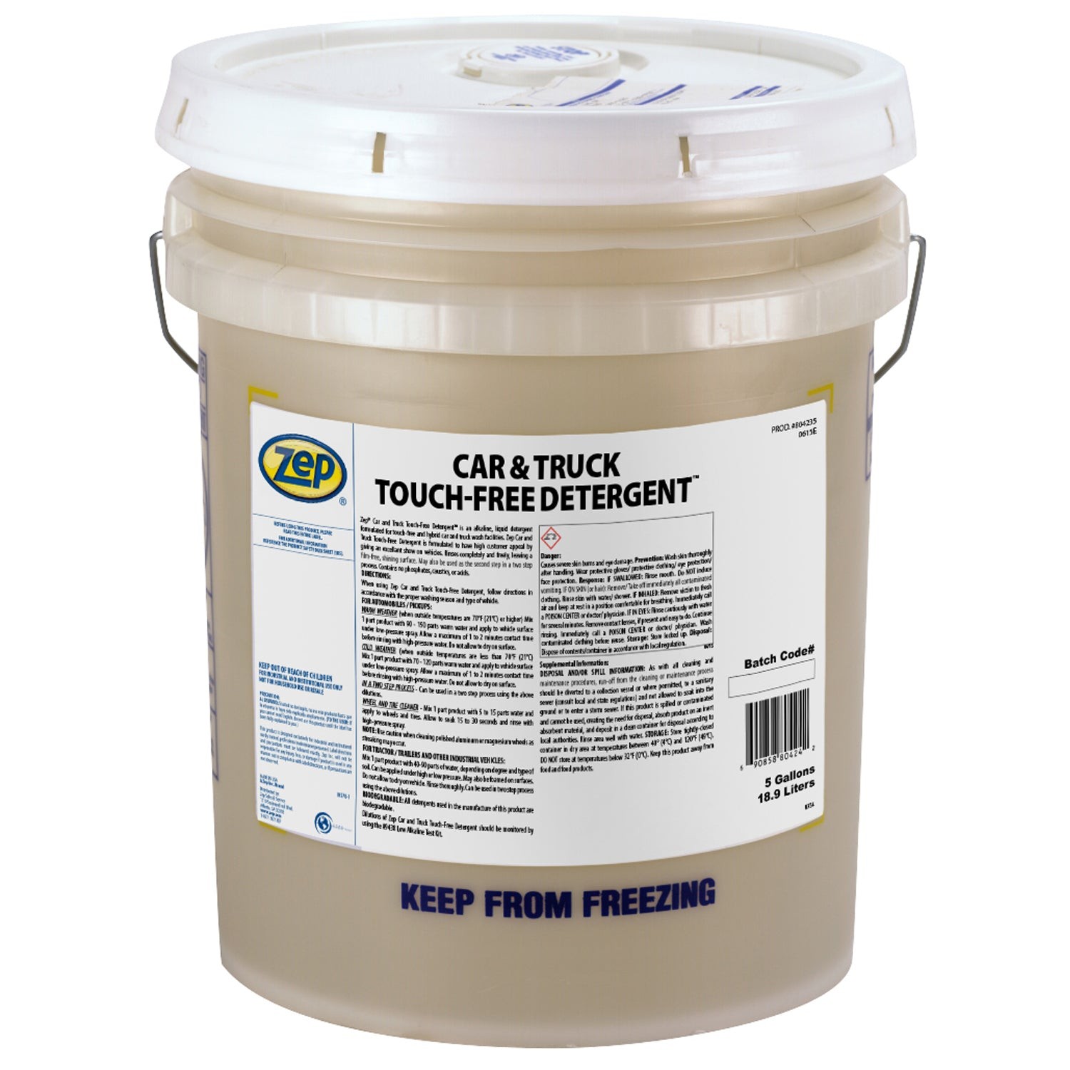 Zep Car & Truck Touch-Free Detergent – 5 Gal (Each) – 804235 – Alkaline Liquid