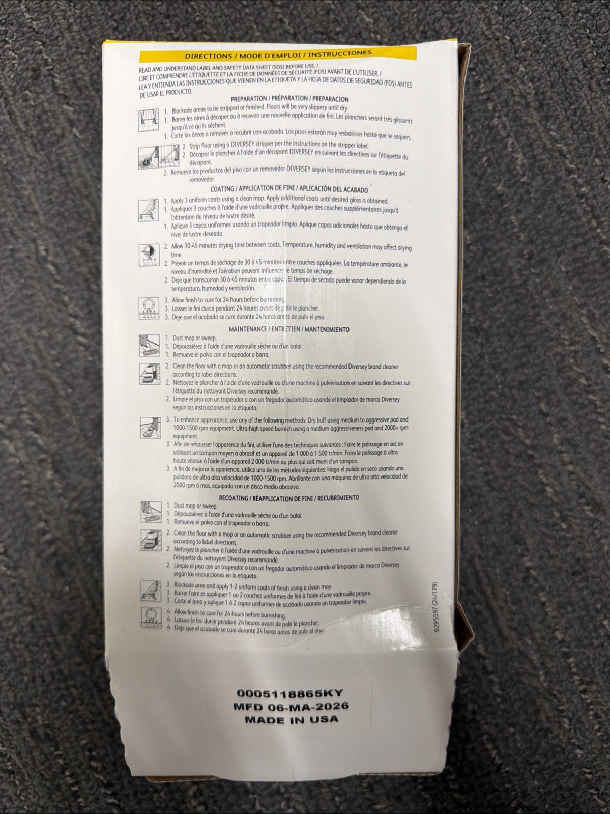 Diversey High Mileage ProX Floor Finish 2.5L 101110007 New Dented