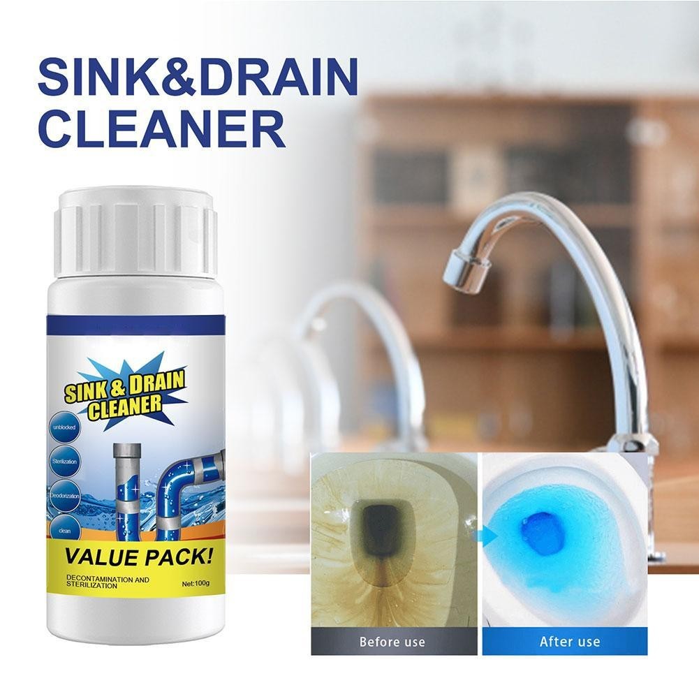 3x Fast Drain Remover Hot Sink Pipe Dredge Quick Foaming Cleaner 3.9 oz/ 110 g