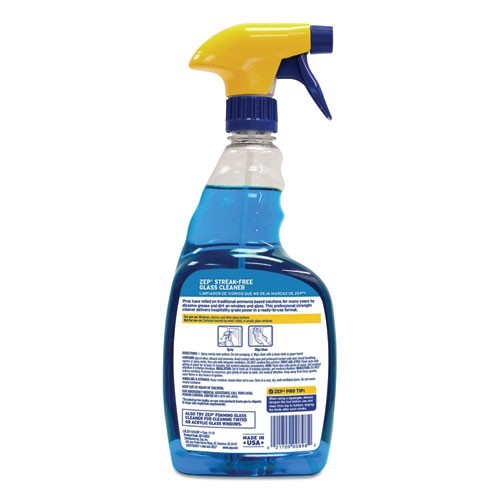 Zep Commercial Streak-Free Glass Cleaner, Pleasant Scent, 32 oz Spray Bottle