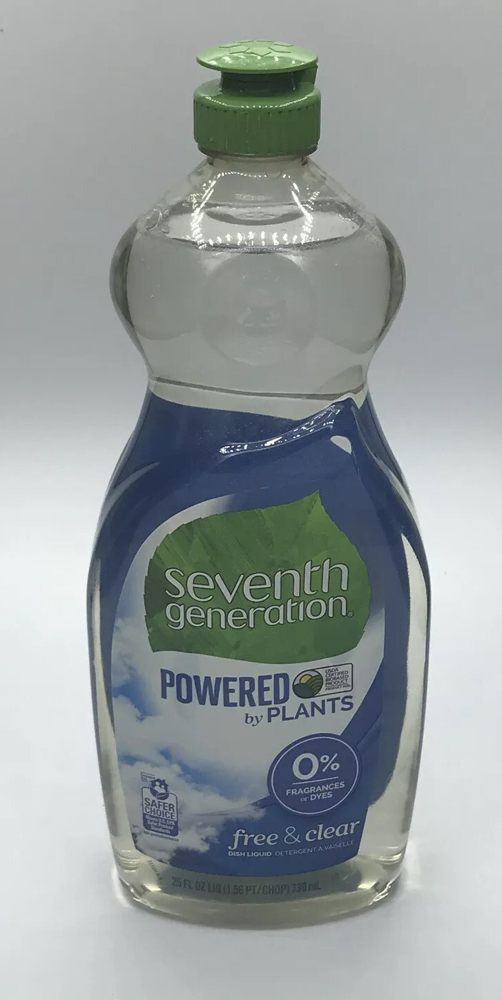 Seventh Generation Free And Clear Dish Liquid Soap. 25 Fl Oz . New