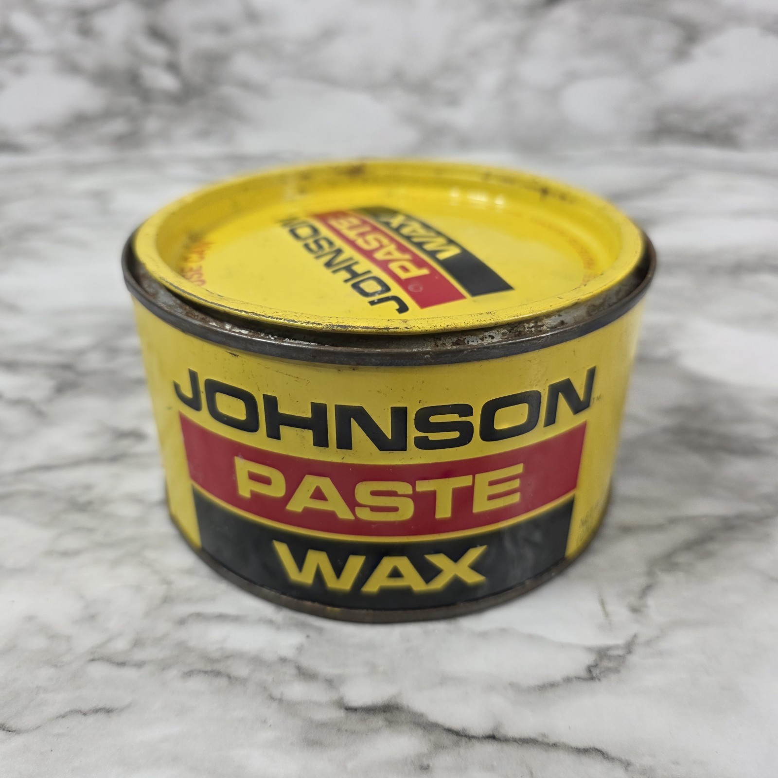 Vintage SC Johnson Wood Paste Wax 16 Oz Discontinued Open Partial