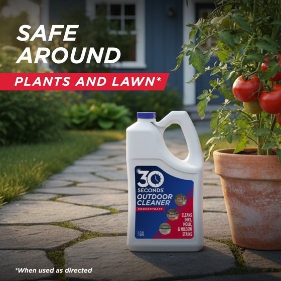 30 SECONDS Outdoor Cleaner for Stains from Algae, Mold and Mildew 1 Gallon