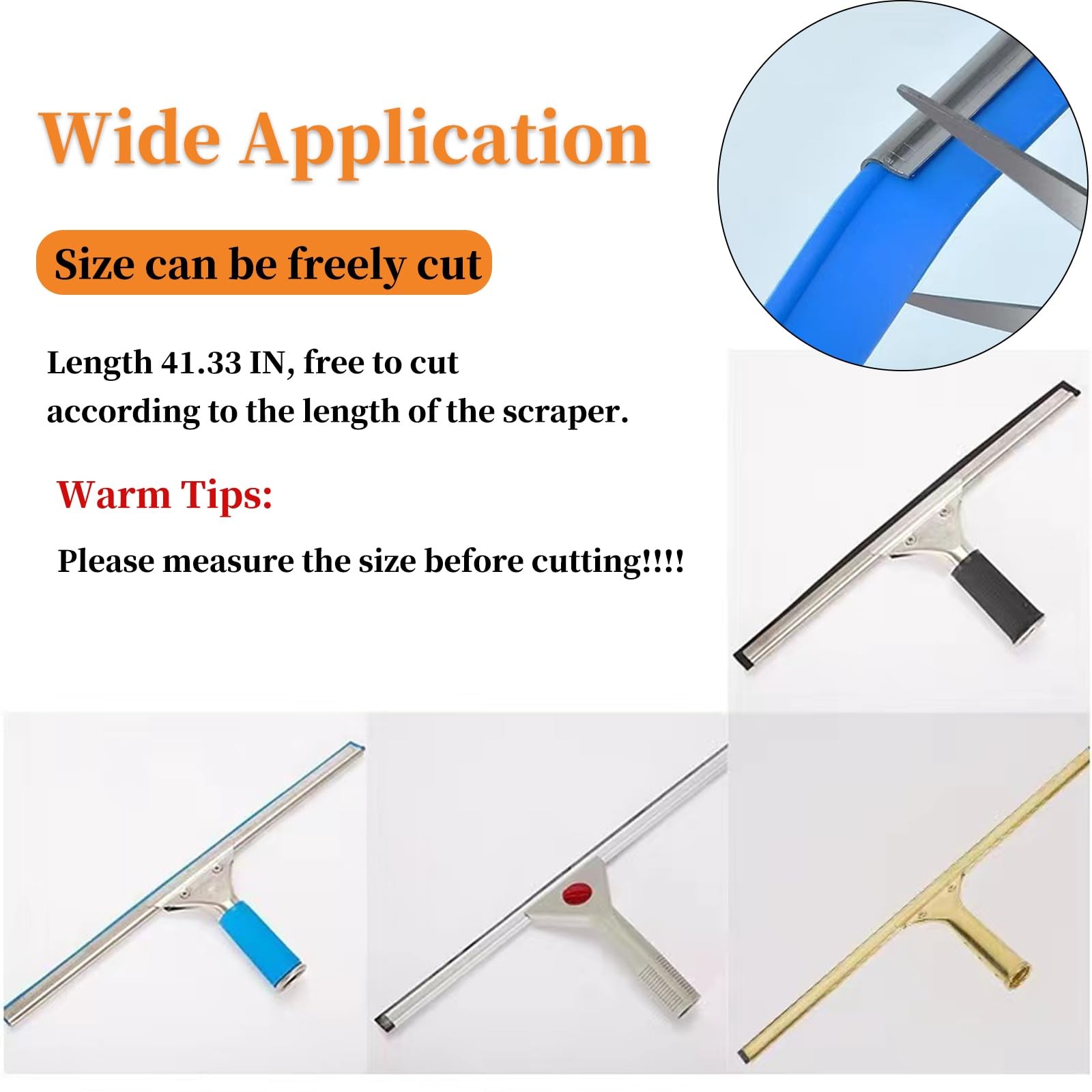 2 Pcs 41 Inch Squeegee Replacement Rubber Blade, Household Silicone Squeegee …