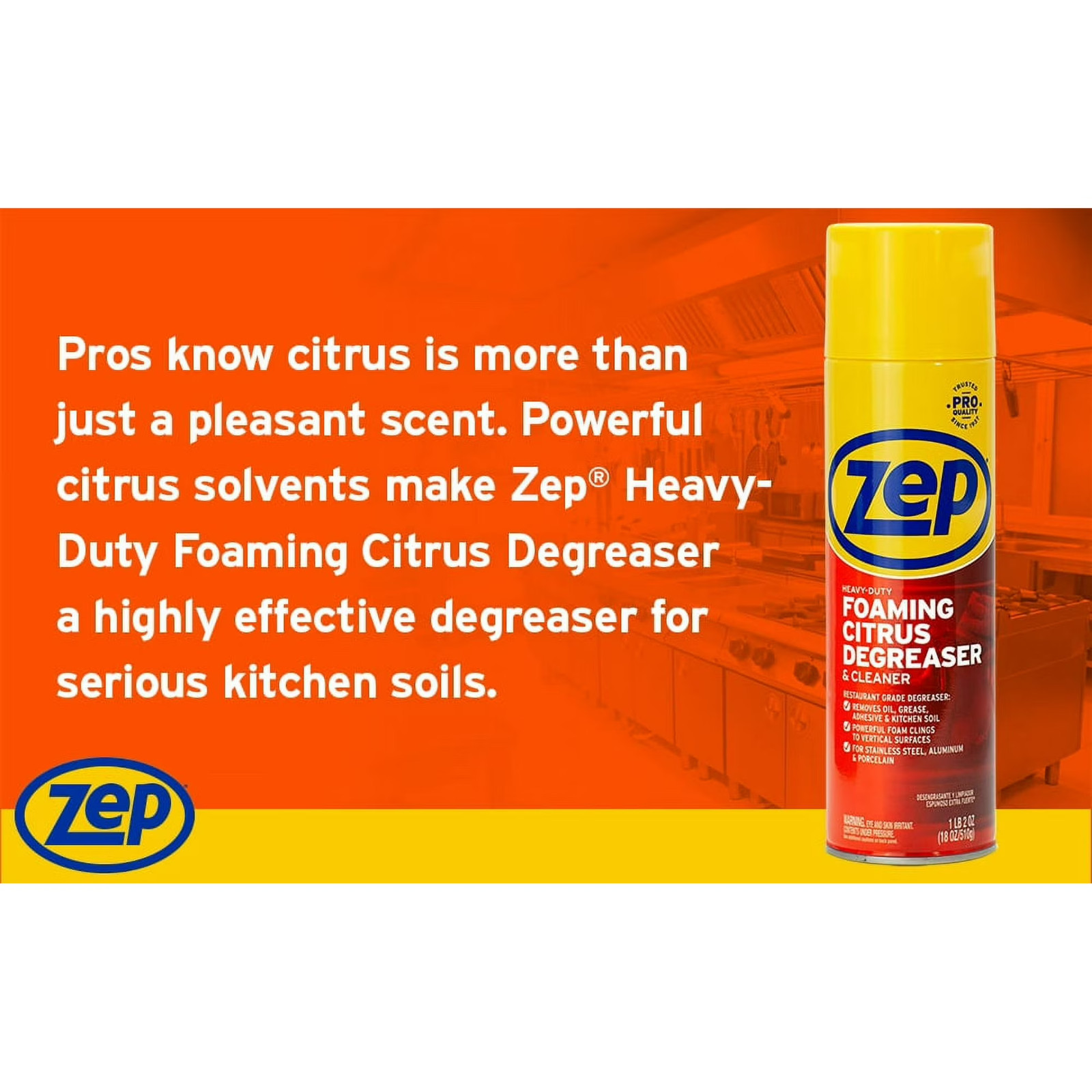 Zep Foaming Citrus Degreaser for Vehicles, 18 oz, 10.19 inch, 1 count per pack