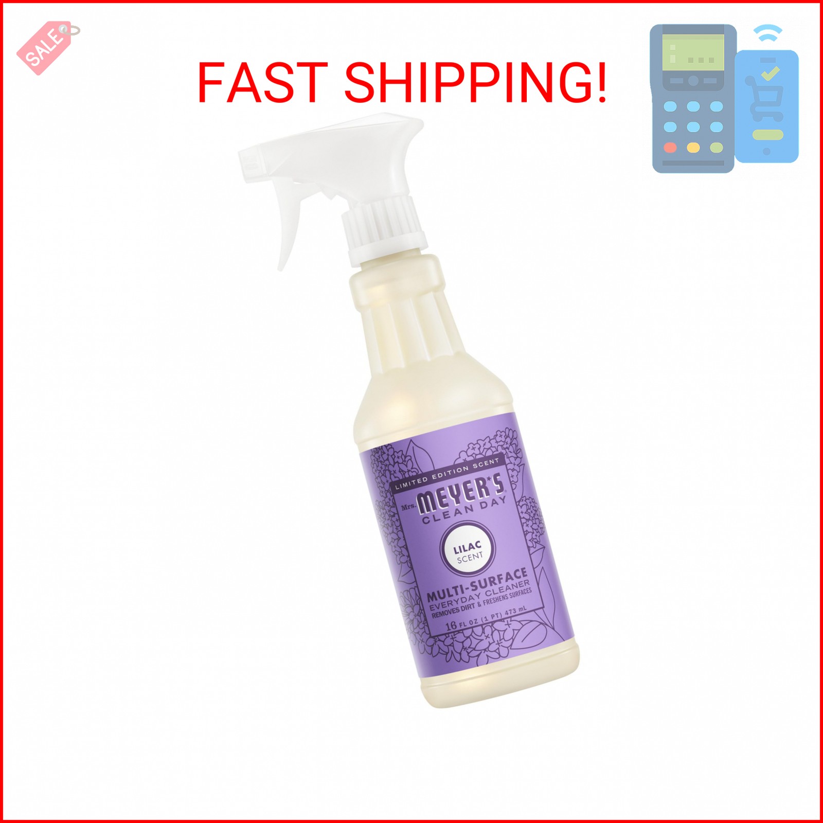 MRS. MEYER’S CLEAN DAY Multi-Surface Everyday Cleaner, Lilac Scent, 16 Fl Oz Bot