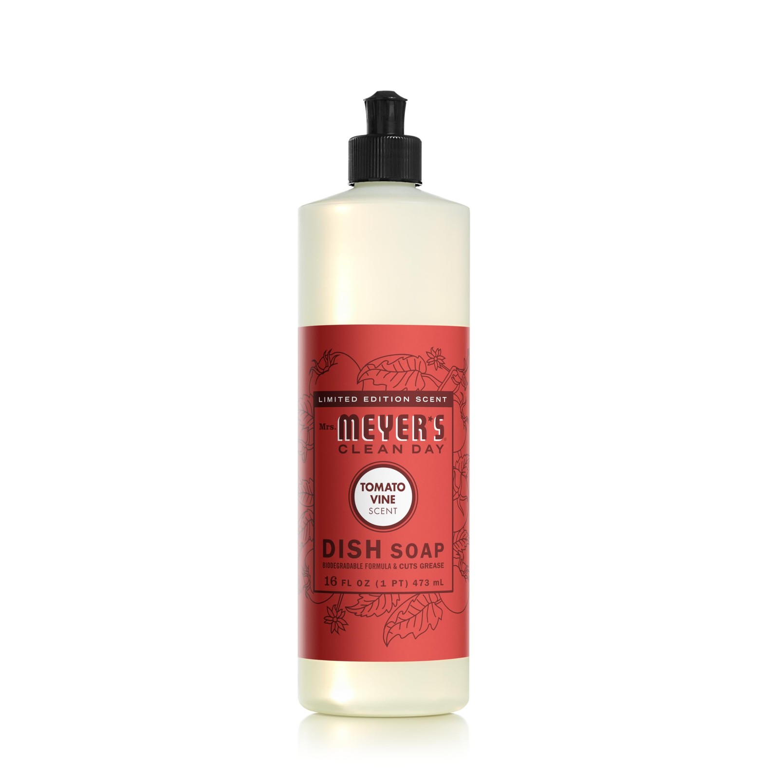 Mrs. MEYER’S CLEAN DAY Liquid Dish Soap Tomato Vine Scent 16oz Bottle