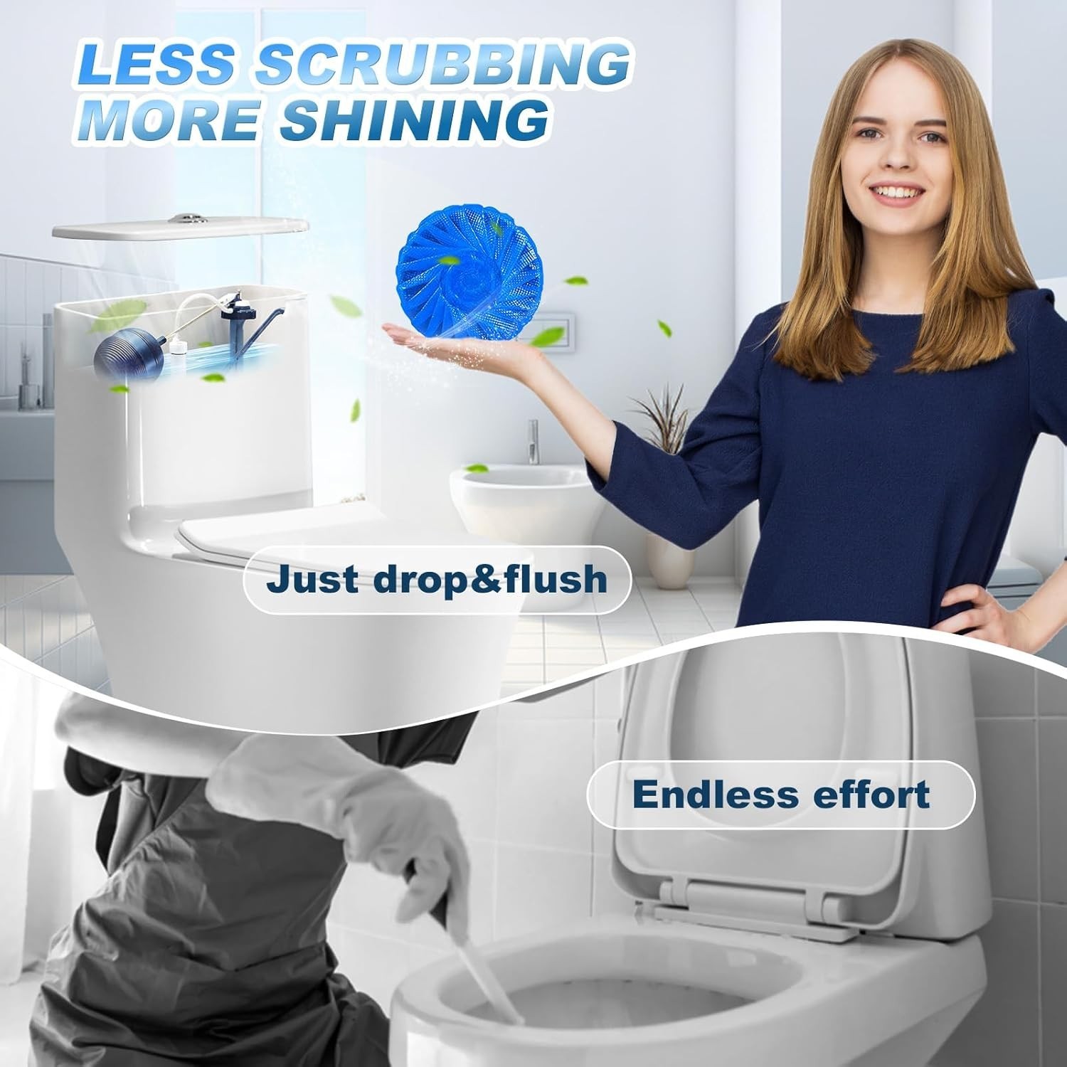 Multipurpose Bathroom Cleaners 54 Pack Commercial & Household Toilet Bowl Cleane