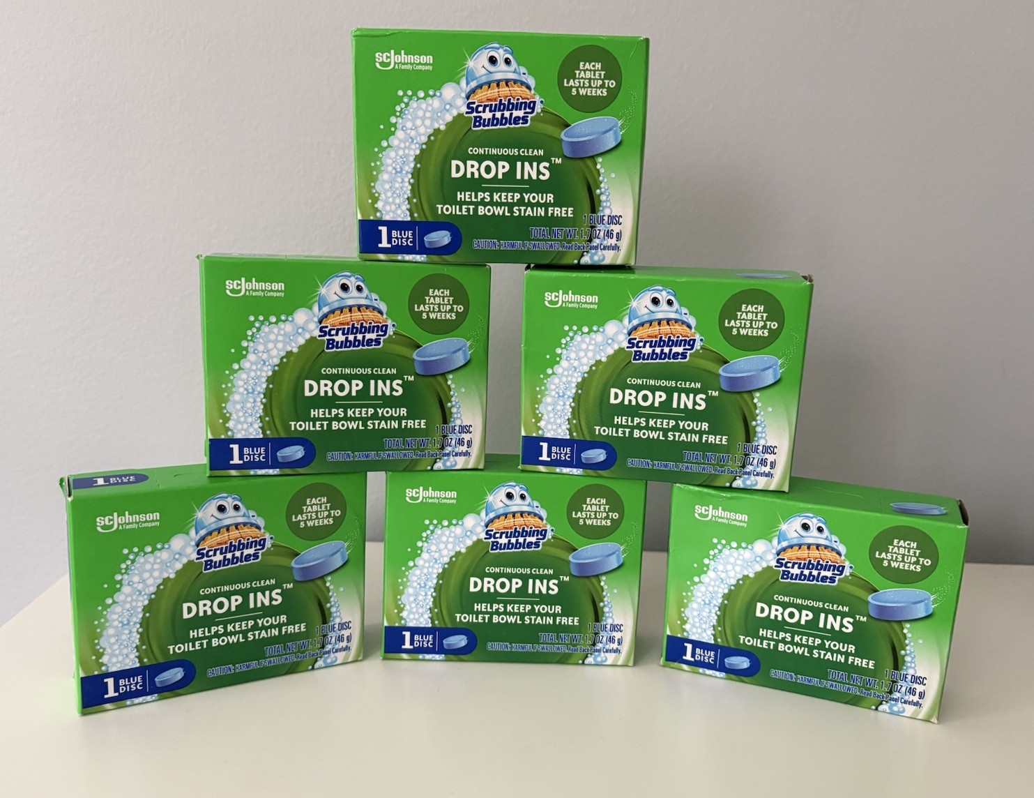 Scrubbing Bubbles Vanish Drop-Ins Toilet Cleaning Tablet 1 each Lot of 6 New!