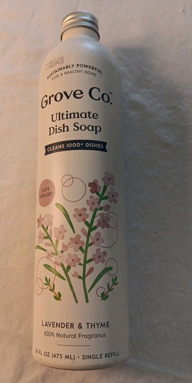 Grove Co. Ultimate Dish Soap Refill, Lavender Blossom & Thyme, 16 fl oz (BN25)