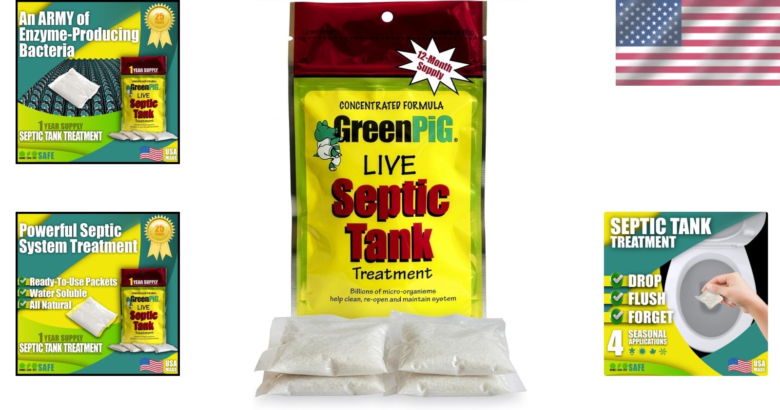Septic-Safe Enzyme Treatment Packets – 4 Count for Effective Backlog Prevention