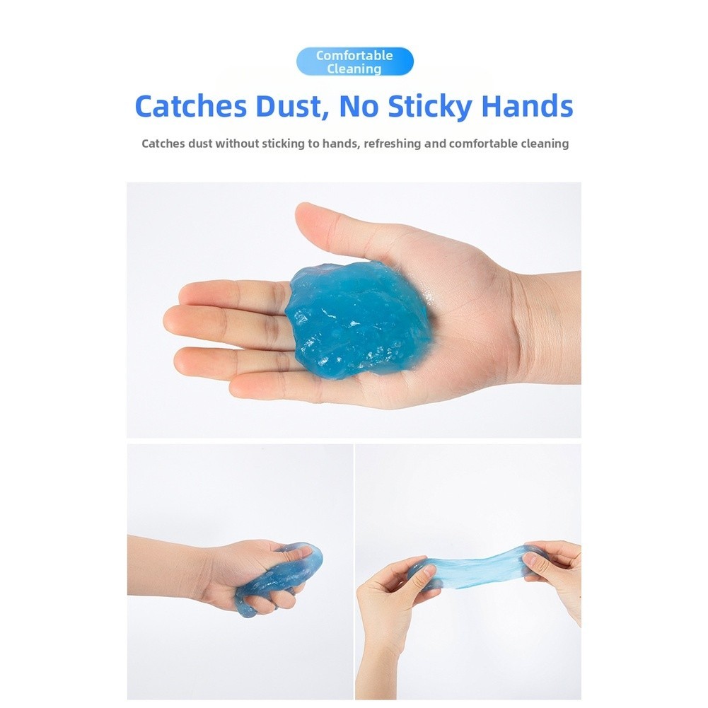 400g 2 Pack Blue Cleaning Slime Large Jar for Car Home and Office Dust Removal