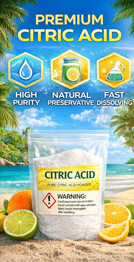 10lb Pure Citric Acid Powder – 100% Pure– Bulk -Heavy Cleaning -Non-Food Grade –