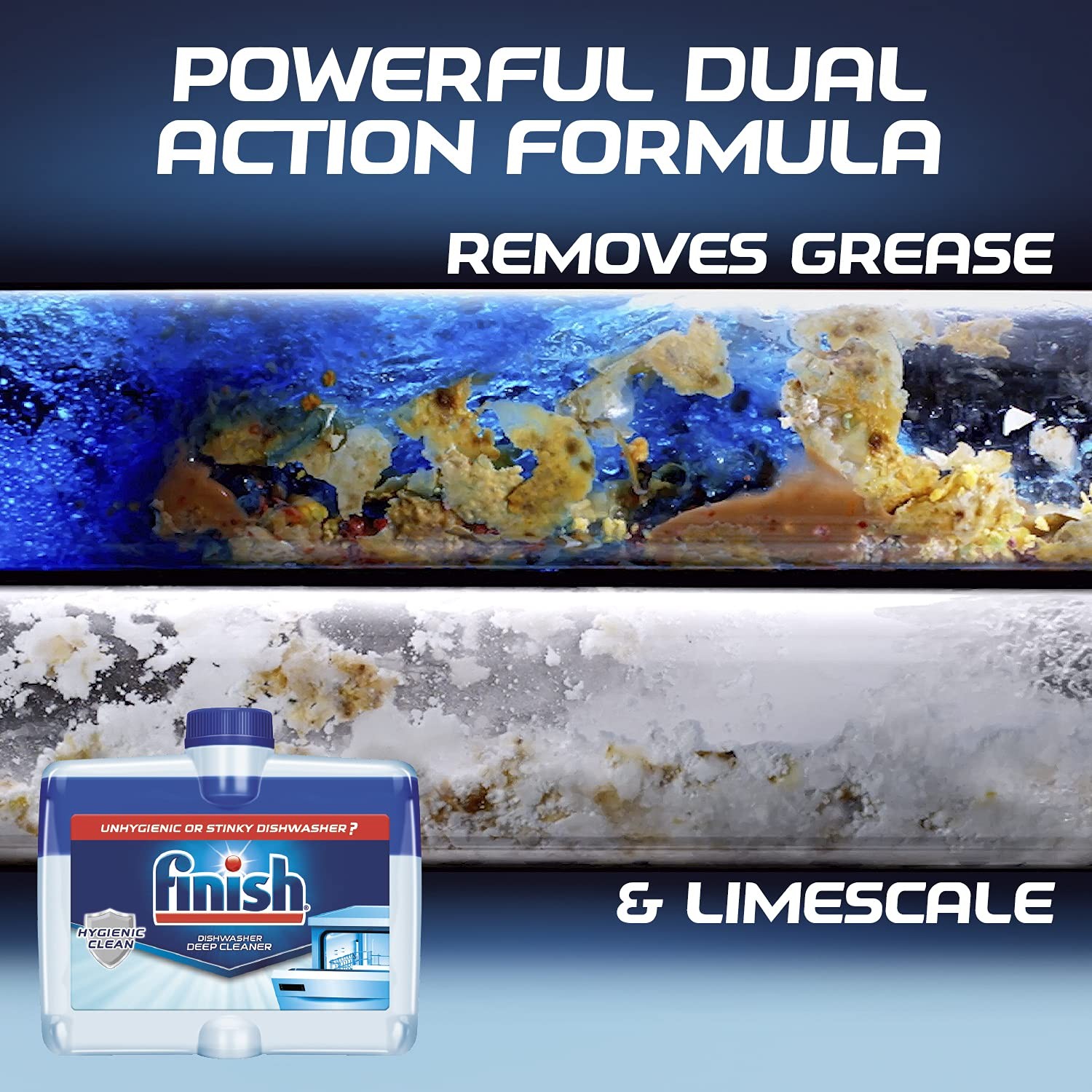 Finish Dual Action Dishwasher Cleaner: Fight Grease & 33.8 Fl Oz (Pack of 1)