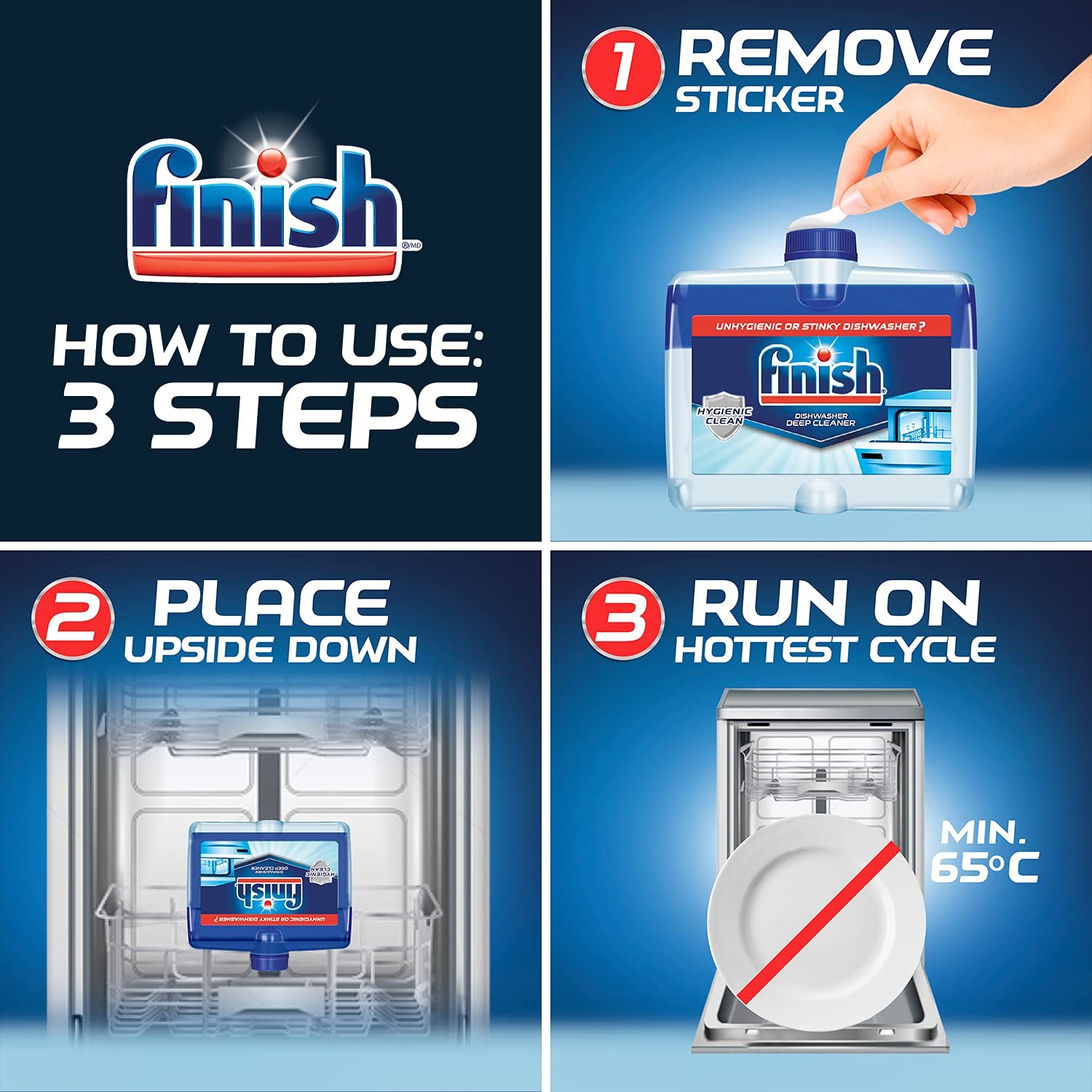 Finish Dual Action Dishwasher Cleaner: Fight Grease & 33.8 Fl Oz (Pack of 1)