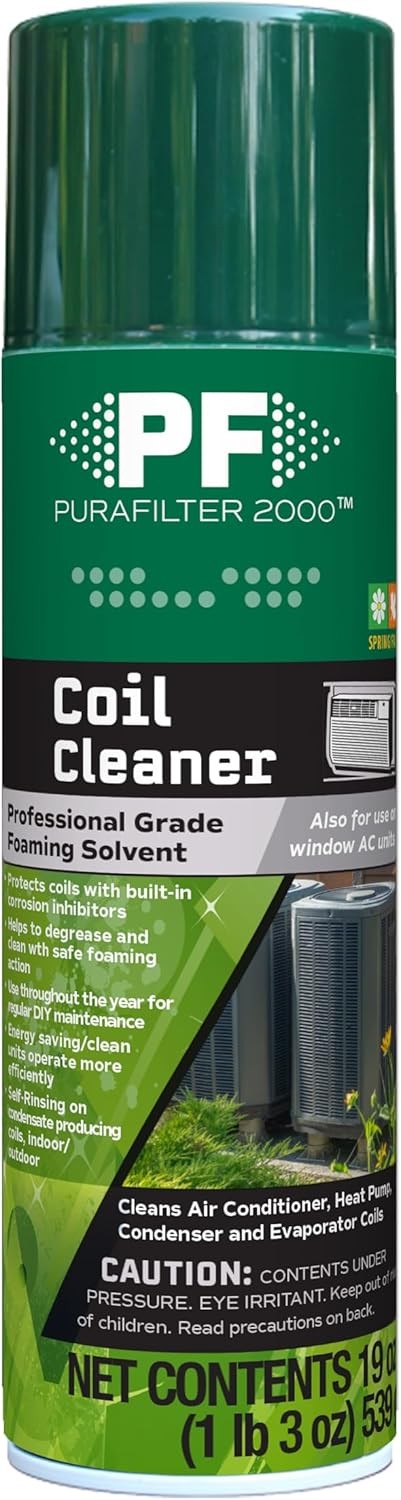 2000 Coil Cleaner Foaming Spray AC HVAC Condenser Evaporator Coil Cleaner 12 Oz