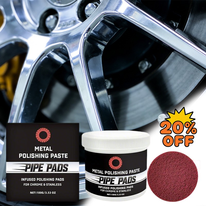 Metal Polish Paste Protectant Scratch Remover Pipe Infused Polishing Pads100g
